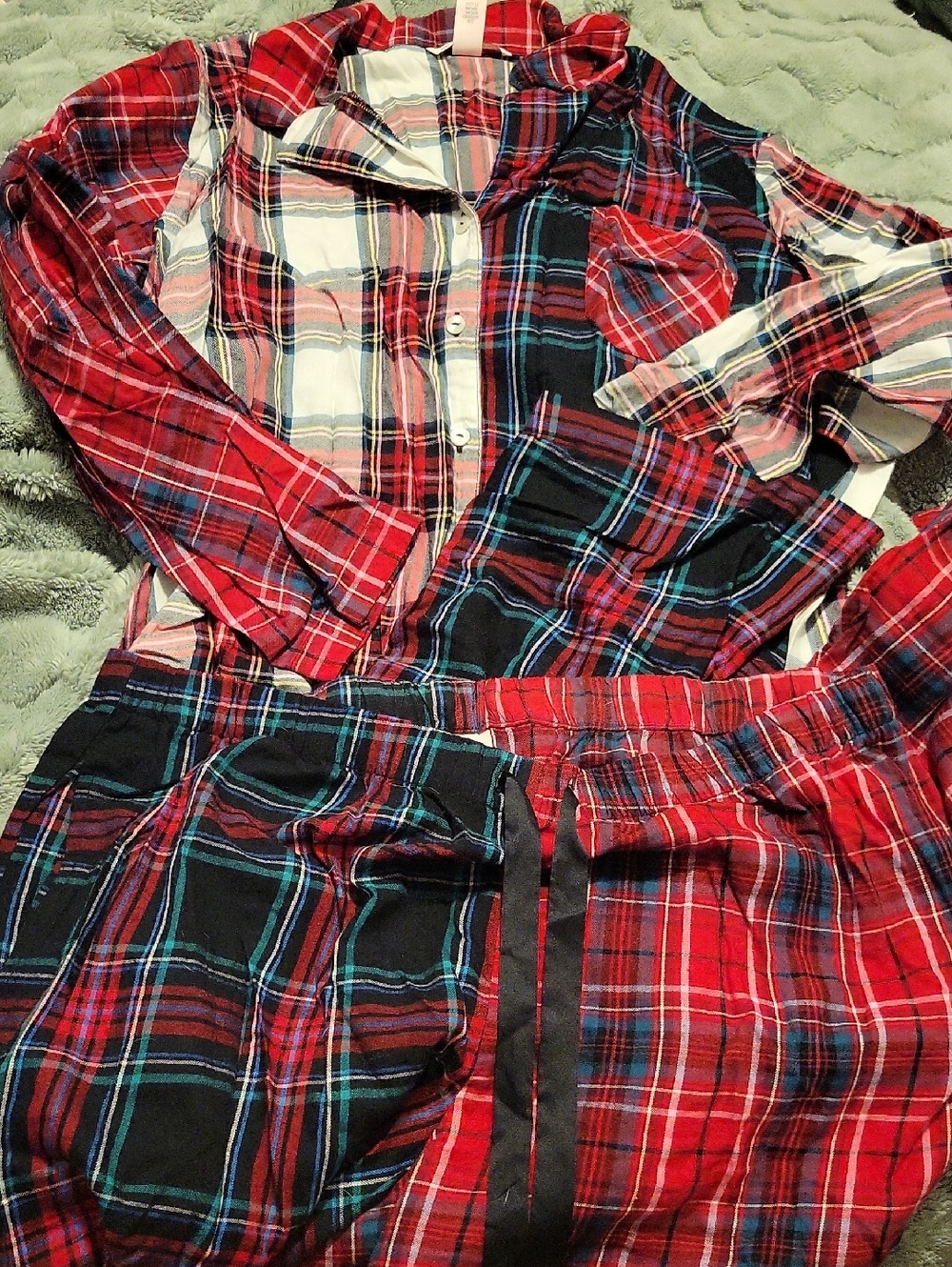 Victoria's Secret Red and Black Plaid Shirt